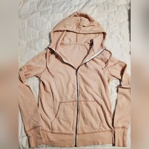 Womens SO brand light dusty pink lightweight zip-up hoodie